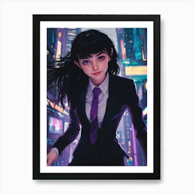 Anime Girl In Business Suit Art Print