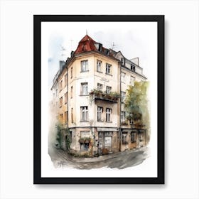 Mitte Berlin Neighborhood, Watercolour 2 Art Print