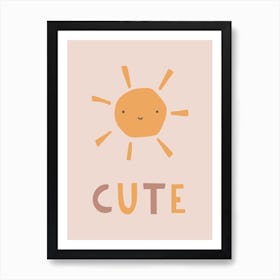 Cute Sun, Cute Letter, Baby Art Print
