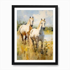 Horses Painting In Loire Valley, France 2 Art Print