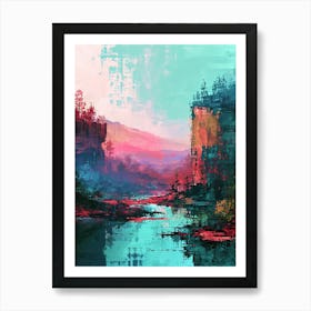 Abstract Landscape | Pixel Art Series 2 Art Print