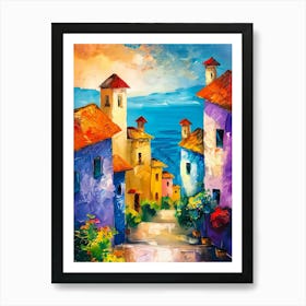 Colorful Houses By The Sea Art Print