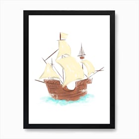 Sailing Ship Illustration Art Print