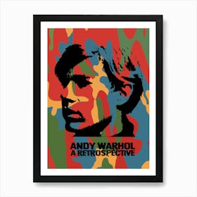 ANDY WARHOL RETROSPECTIVE COVER Art Print