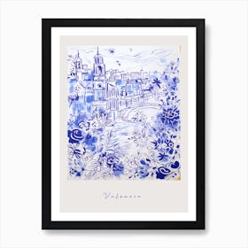 Valencia Spain 2 Mediterranean Blue Drawing Poster Art Print