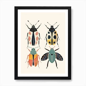 Colourful Insect Illustration Beetle 1 Art Print