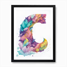 Colorful Letter C Illustration 19 Art Print