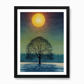 Lone Tree In The Snow 1 Art Print