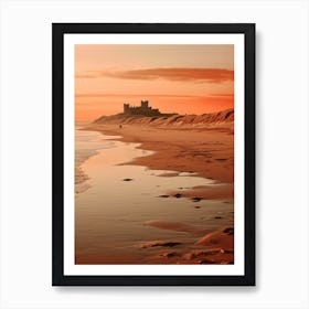 Bamburgh Beach Northumberland At Sunset 2 Art Print