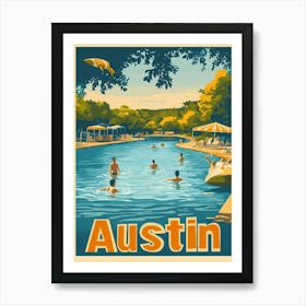 Aihrgdesign A 1970s Inspired Travel Poster For Austin Depicti 66870c1f C274 43e8 Aab7 C1f685724a55 3 Art Print