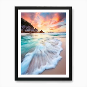 Greek sea long exposure Art Print