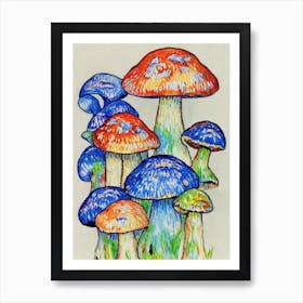 Mushroom 2 Fauvist vegetable Art Print