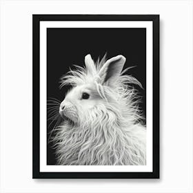 English Angora Rabbit Minimalist Illustration 2 Art Print