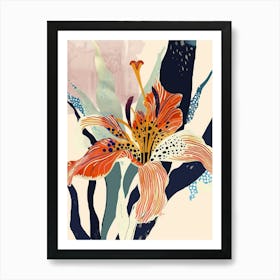 Colourful Flower Illustration Lily 3 Art Print