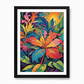 Colourful Flowerburst no2 Art Print