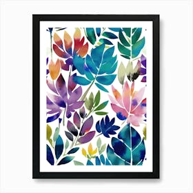 Watercolor Leaves Art Print