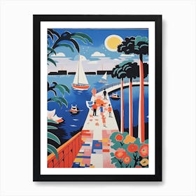 Ponte Vasco De Gama, Portugal, Colourful 2 Art Print