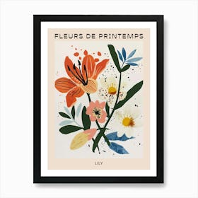 Spring Floral French Poster  Lily 3 Art Print