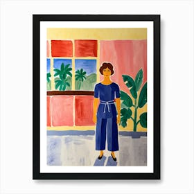 Woman In Blue 1 Art Print