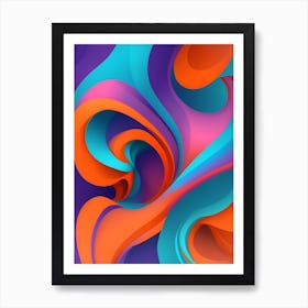 Abstract Colorful Waves Vertical Composition 32 Art Print