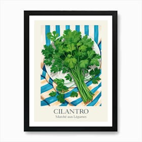 Marche Aux Legumes Cilantro Summer Illustration 4 Art Print