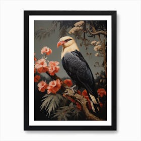 Dark And Moody Botanical Crested Caracara 1 Art Print