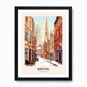 Vintage Winter Travel Poster Bristol United Kingdom 2 Art Print