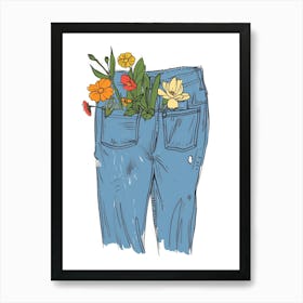 Garden Inspired Jeans Art Print