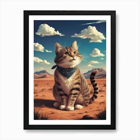 Cat In The Desert 5 Art Print