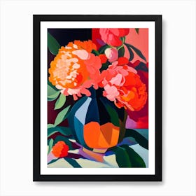 Eden S Perfume Peonies Orange Colourful 1 Painting Art Print