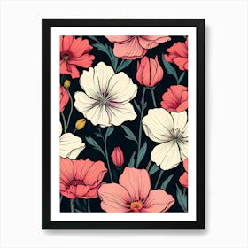 Seamless Floral Pattern 15 Art Print