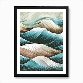 Abstract Sea Waves Vector Illustration Art Print