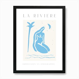 Down by the River Poster, Figurative Minimal Illustration Art Print