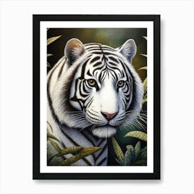 White Tiger in Nature Art Print