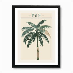 Palm Tree Minimal Japandi Illustration 4 Poster Art Print