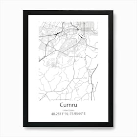 Cumru,United States Minimalist Map Art Print