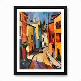 Painting Of San Francisco With A Cat 3 In The Style Of Matisse Art Print