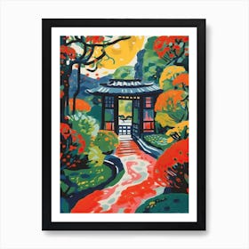  Ryoan Ji Gardens, Japan, Painting 3 Art Print