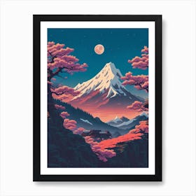 Rpg 40 Stunning Anime Vector Mountain Landscape Illustration S 0 (2) Art Print