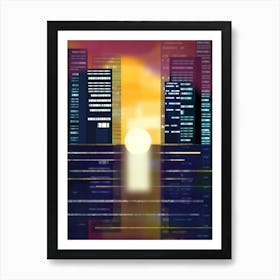 Cityscape at Sunset Art Print