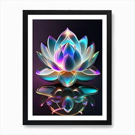 Double Lotus Holographic 3 Art Print