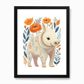 Baby Animal Illustration  Rhino 4 Art Print