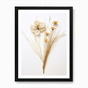 Pressed Flower Botanical Art Flax Flower 2 Art Print