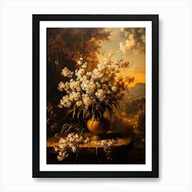 Baroque Floral Still Life Edelweiss 1 Art Print