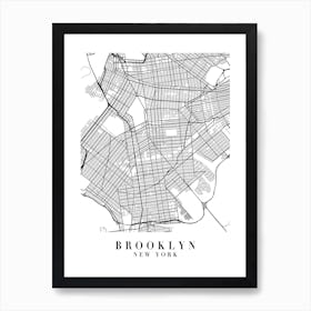 Brooklyn New York Street Map Minimal Art Print