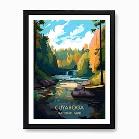 Cuyahoga Lake National Park Travel Poster Illustration Style 2 Art Print