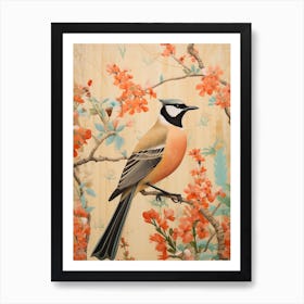 Cedar Waxwing 2 Detailed Bird Painting Art Print