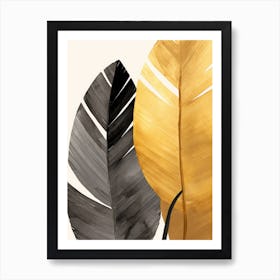 Gold And Black Leaves 2 Art Print