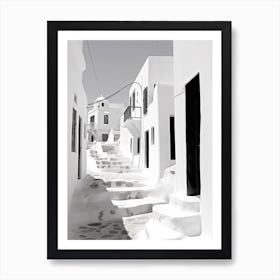 Mykonos, Greece, Photography In Black And White 1 Art Print