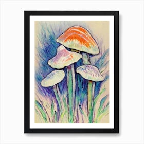 Mushroom Fauvist vegetable Art Print